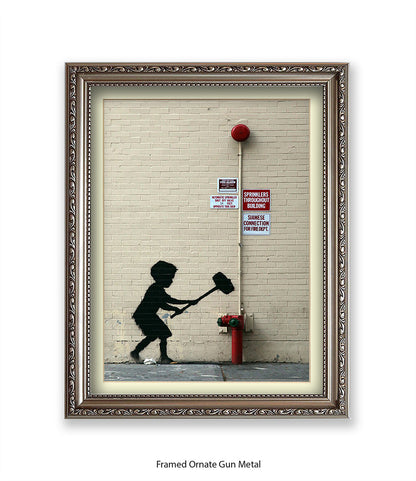 Hammer Boy Banksy Art Print