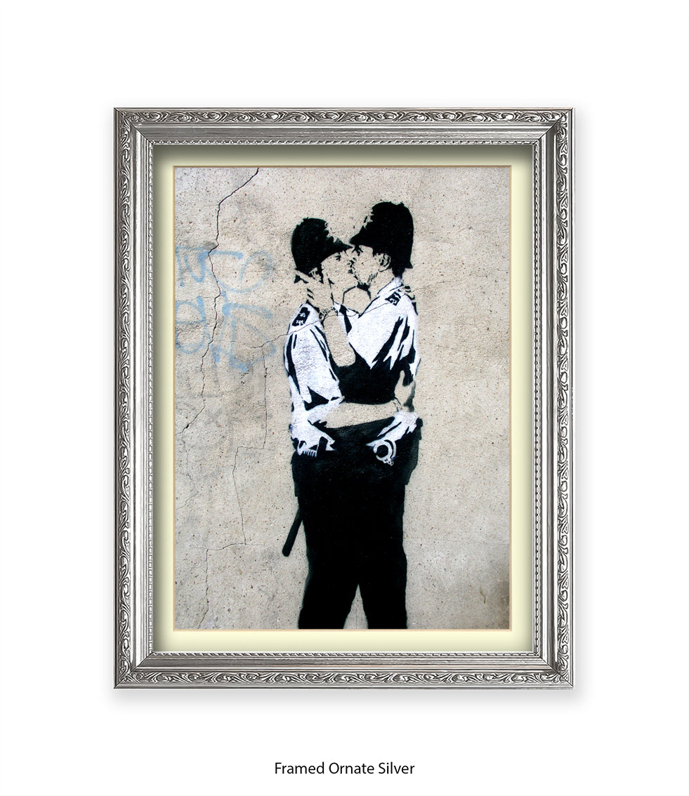 Kissing Coppers Banksy Art Print