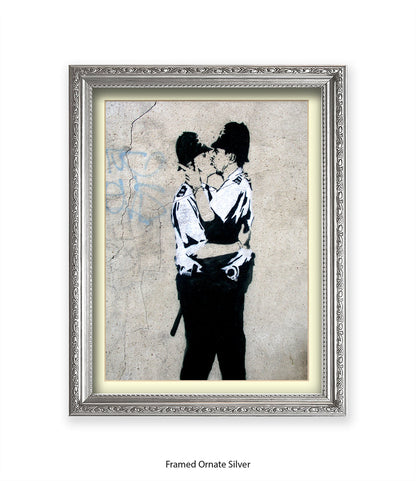 Kissing Coppers Banksy Art Print