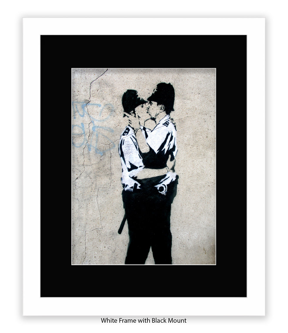 Kissing Coppers Banksy Art Print