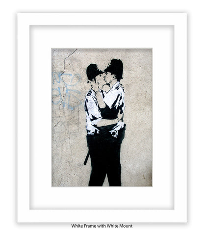 Kissing Coppers Banksy Art Print