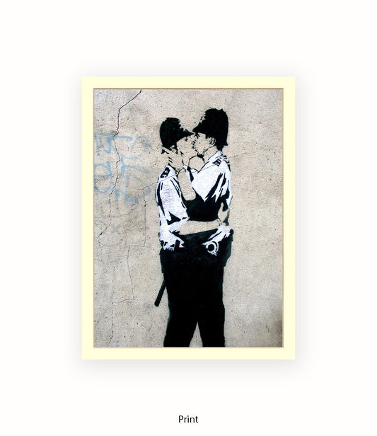Kissing Coppers Banksy Art Print