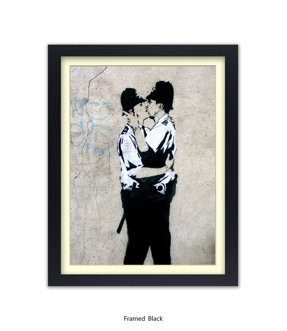 Kissing Coppers Banksy Art Print