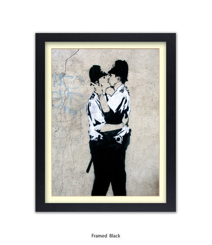 Kissing Coppers Banksy Art Print