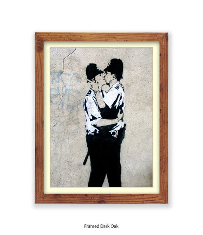 Kissing Coppers Banksy Art Print