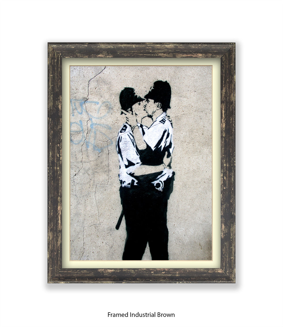 Kissing Coppers Banksy Art Print