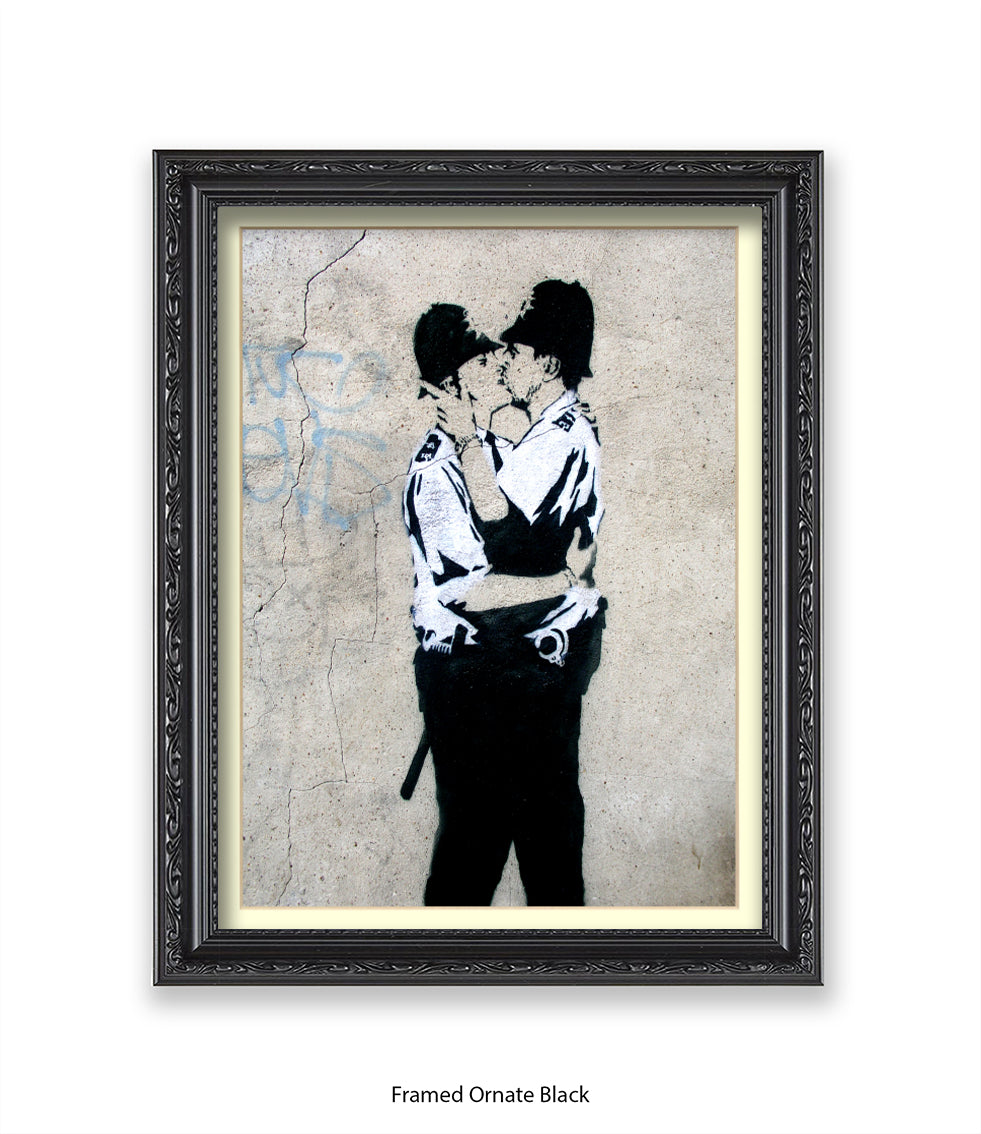 Kissing Coppers Banksy Art Print