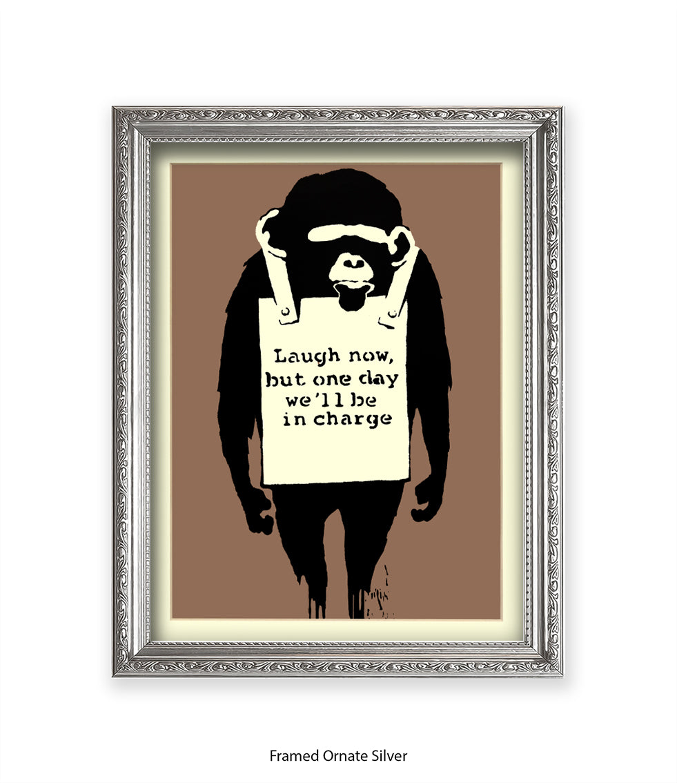 Monkey Laugh Now Banksy Art Print