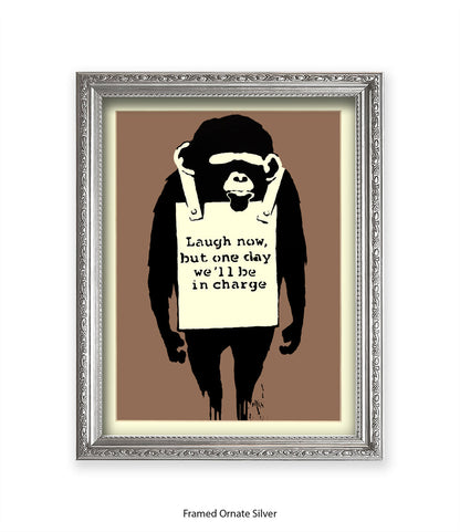 Monkey Laugh Now Banksy Art Print