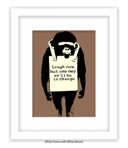 Monkey Laugh Now Banksy Art Print