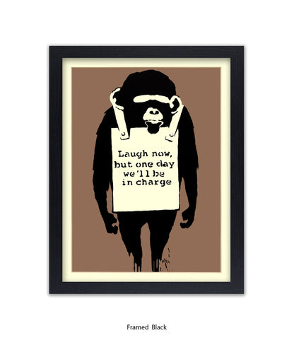 Monkey Laugh Now Banksy Art Print