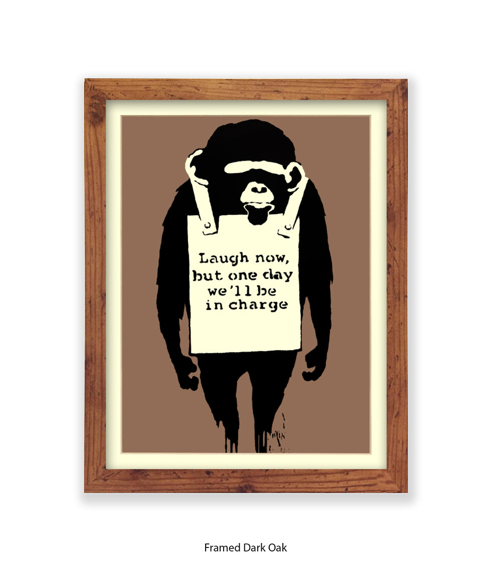 Monkey Laugh Now Banksy Art Print