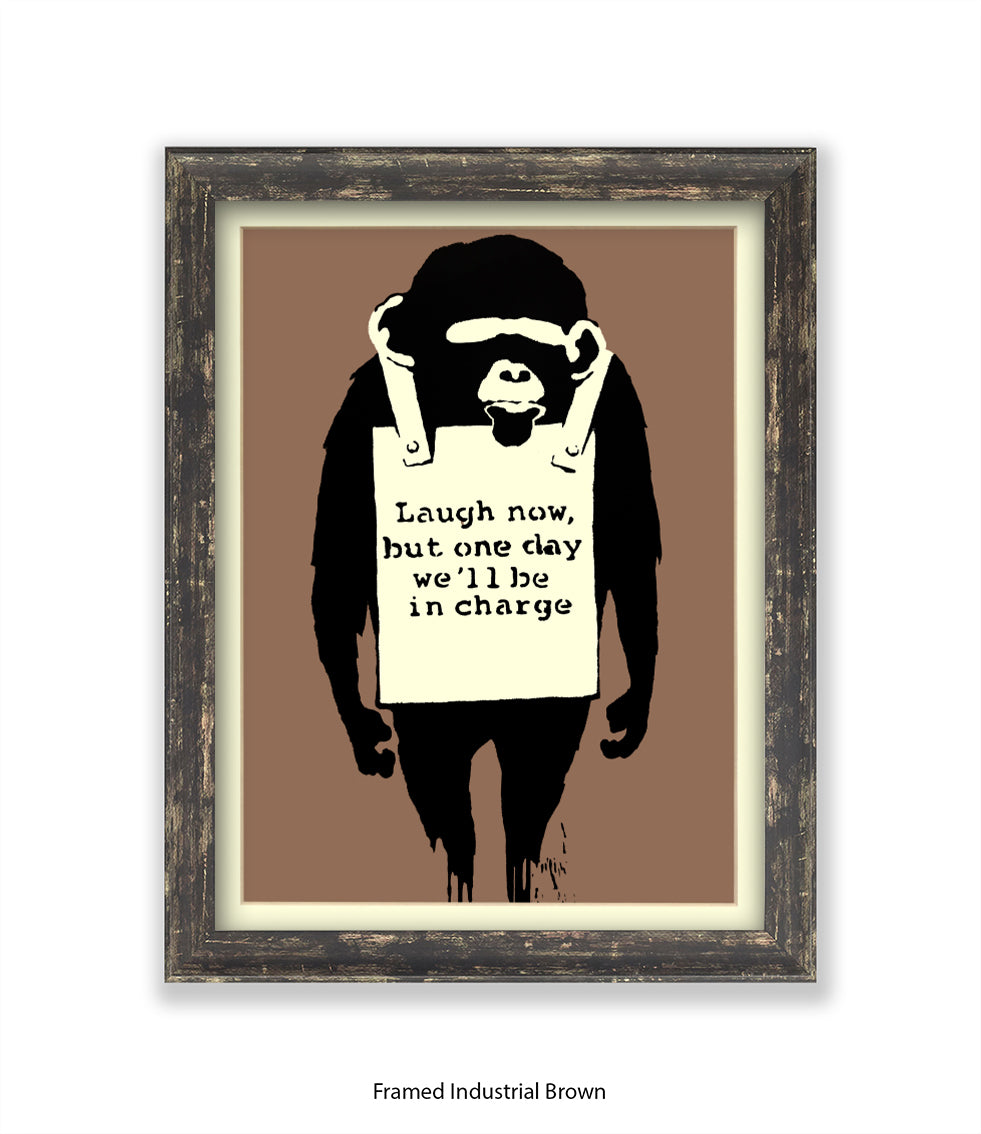 Monkey Laugh Now Banksy Art Print