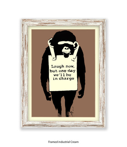 Monkey Laugh Now Banksy Art Print