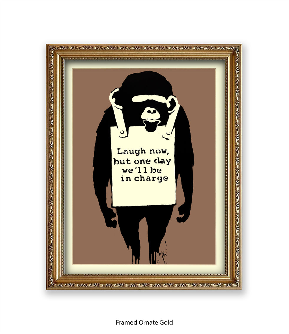 Monkey Laugh Now Banksy Art Print