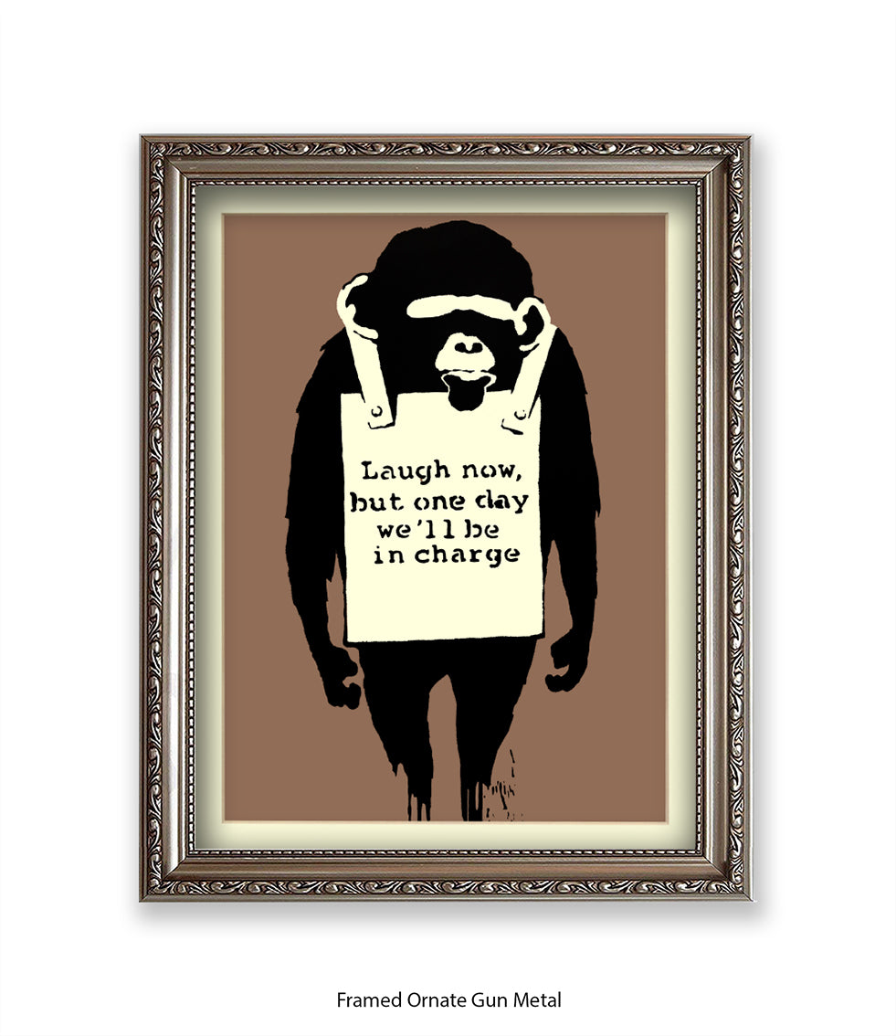 Monkey Laugh Now Banksy Art Print