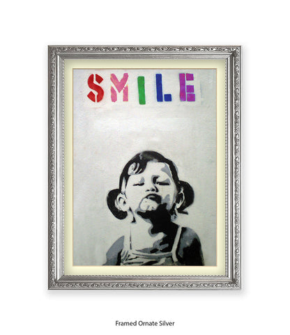 Smile Girl Banksy Art Print