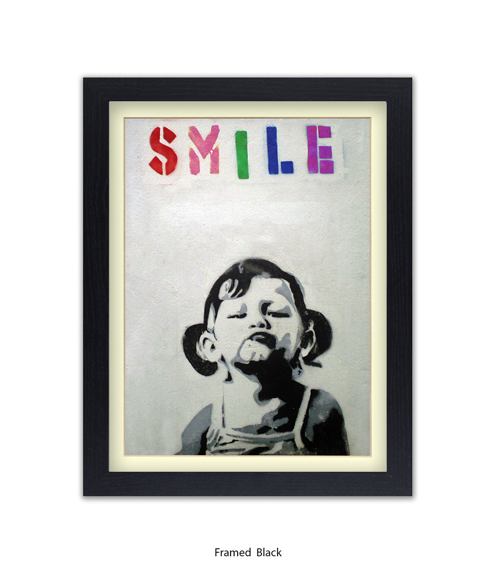 Smile Girl Banksy Art Print