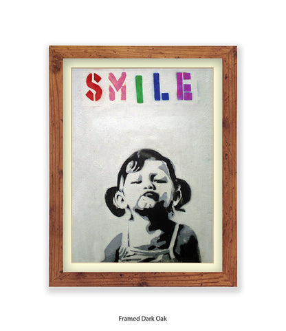 Smile Girl Banksy Art Print