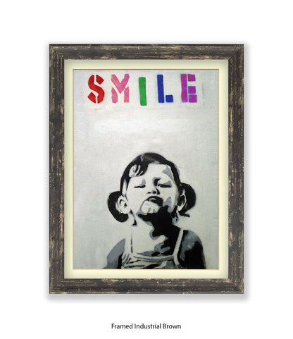 Smile Girl Banksy Art Print