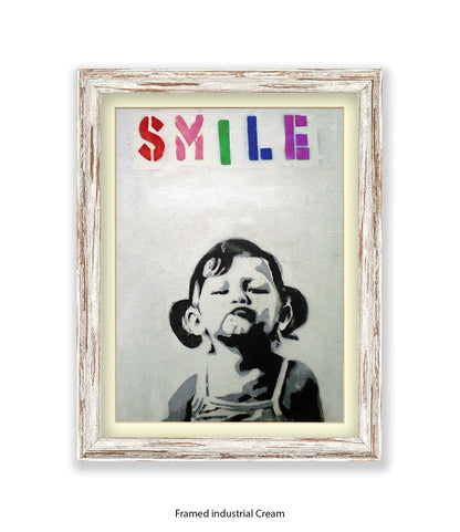 Smile Girl Banksy Art Print
