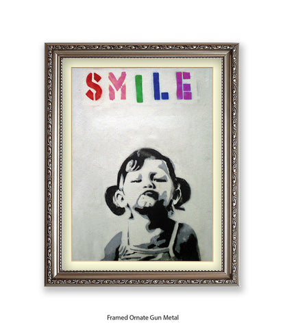 Smile Girl Banksy Art Print