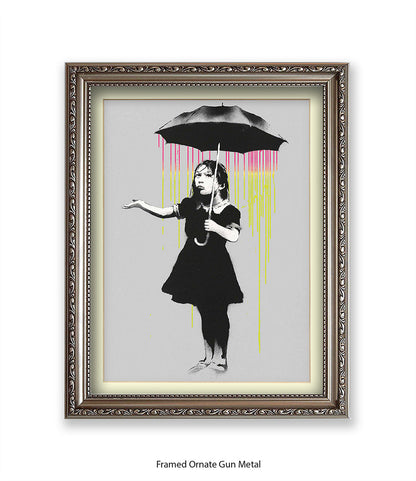 Umbrella Girl Banksy Art Print