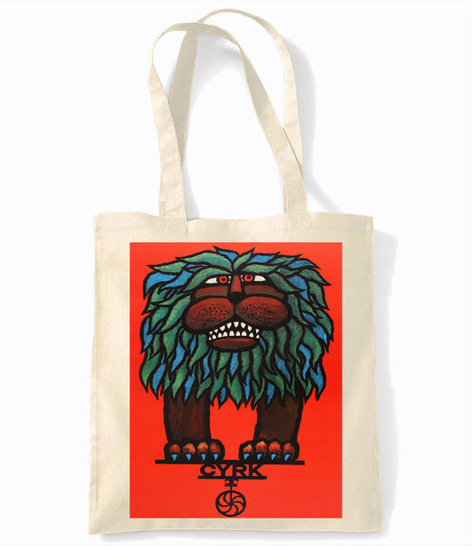 Lion - Red CYRK - Retro Shopping Tote Bag