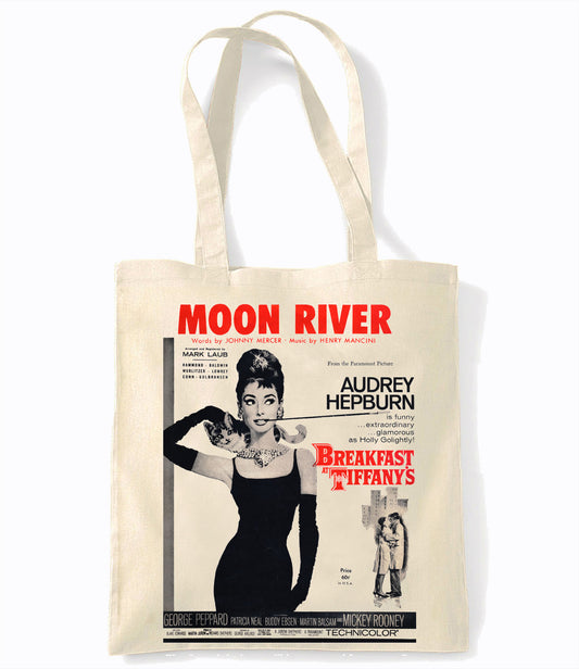 Audrey Hepburn - Moon River - Retro Shopping Tote Bag