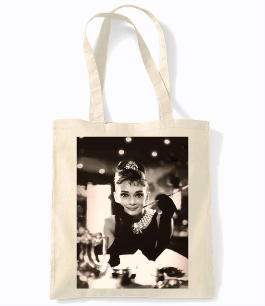 Audrey - Smile Cigarette - Retro Shopping Tote Bag
