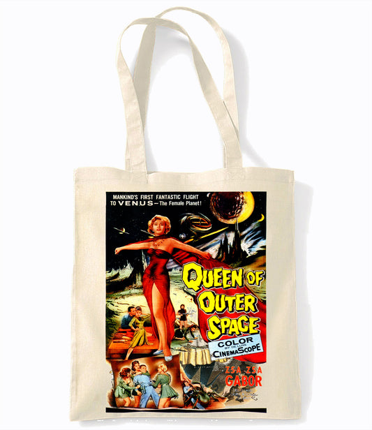 Queen Of Outer Space - Retro Shopping Tote Bag