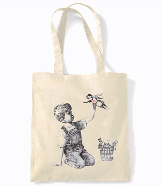 Banksy - Nurse Boy Superhero - Shopping Tote Bag