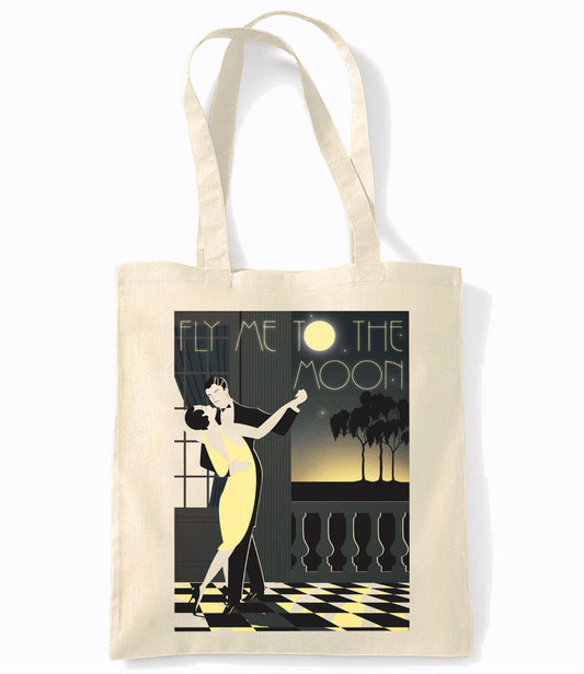 Fly Me To The Moon - Retro Shopping Tote Bag