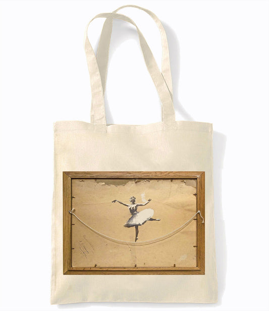 Banksy - Ballerina - Retro Shopping Tote Bag