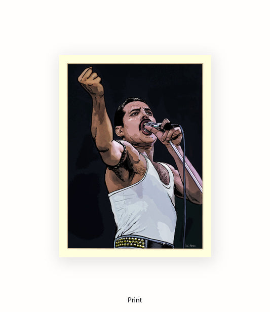 Freddie Mercury Fist Dan Avenell Art Print