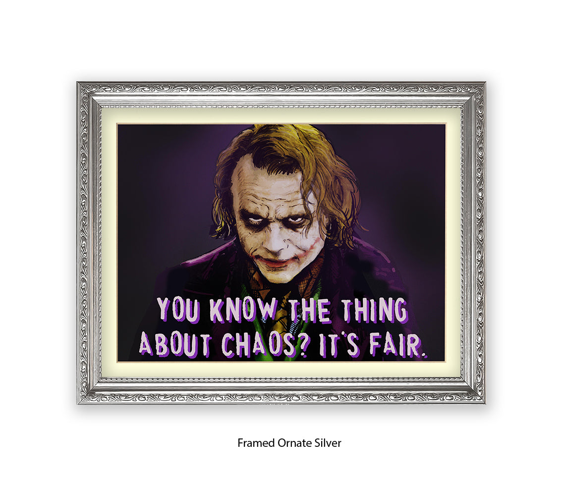 Joker Chaos Heath Ledger - H Dan Avenell Art Print