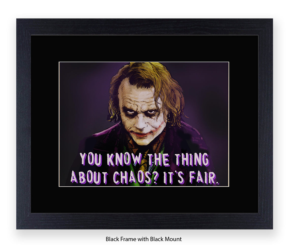 Joker Chaos Heath Ledger - H Dan Avenell Art Print