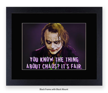 Joker Chaos Heath Ledger - H Dan Avenell Art Print