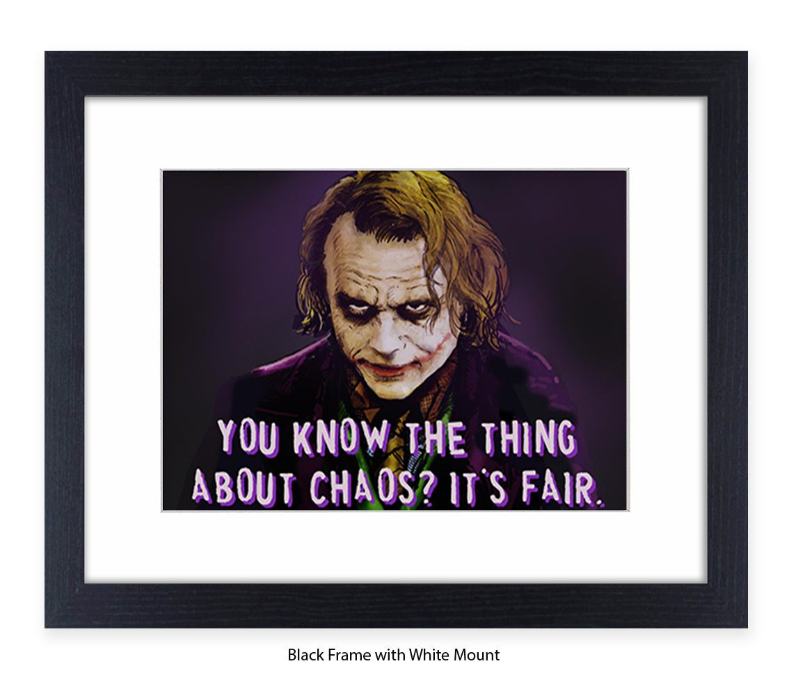 Joker Chaos Heath Ledger - H Dan Avenell Art Print