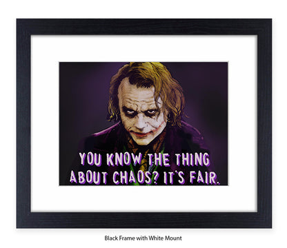 Joker Chaos Heath Ledger - H Dan Avenell Art Print
