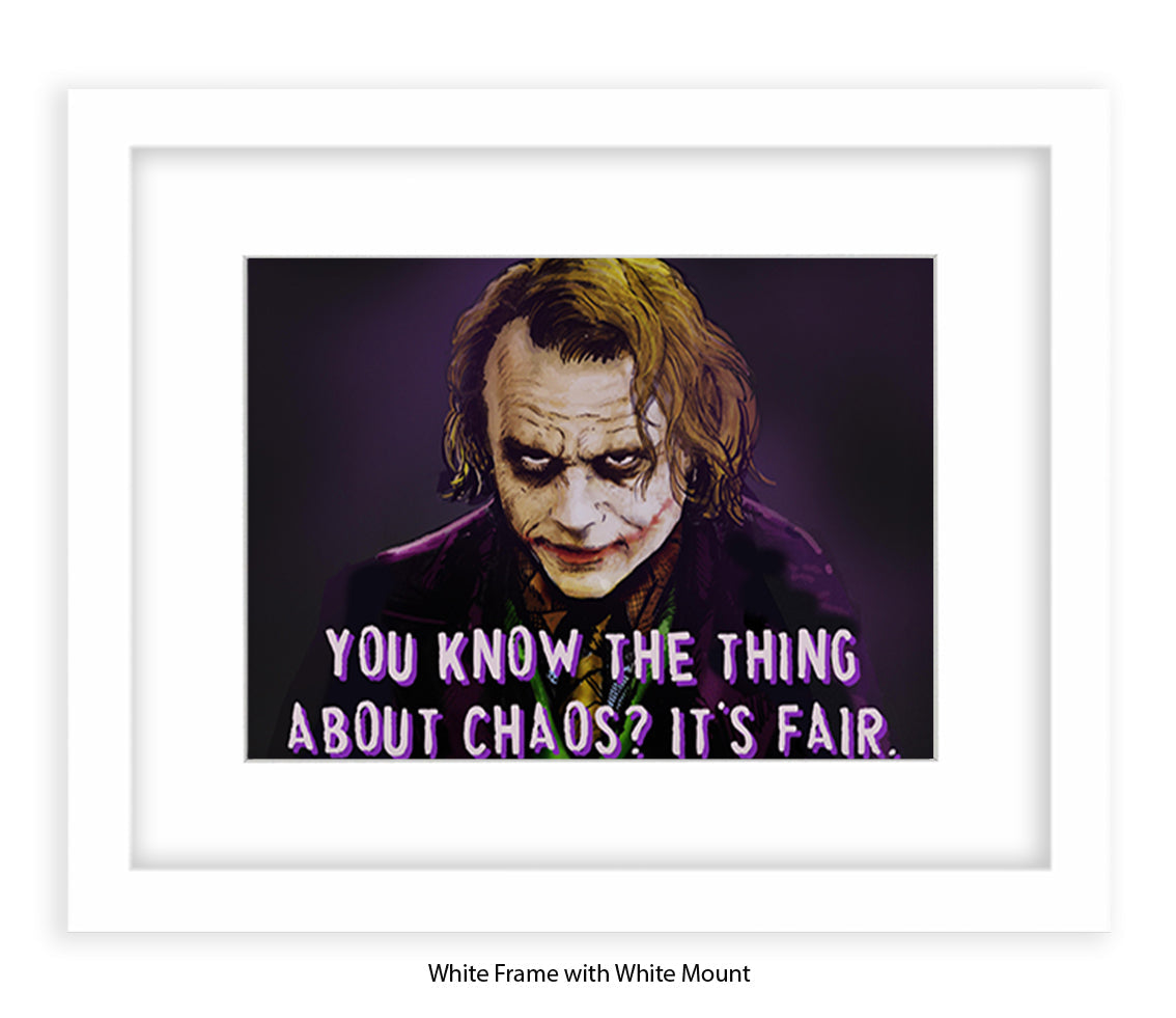 Joker Chaos Heath Ledger - H Dan Avenell Art Print