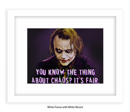 Joker Chaos Heath Ledger - H Dan Avenell Art Print