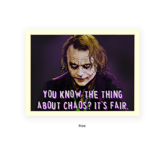 Joker Chaos Heath Ledger - H Dan Avenell Art Print