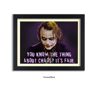 Joker Chaos Heath Ledger - H Dan Avenell Art Print