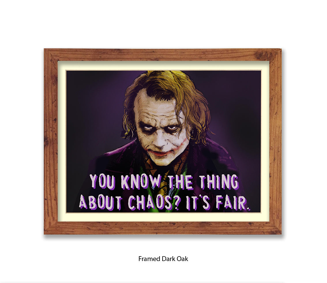 Joker Chaos Heath Ledger - H Dan Avenell Art Print