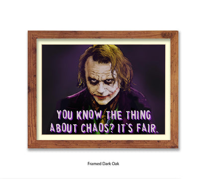 Joker Chaos Heath Ledger - H Dan Avenell Art Print