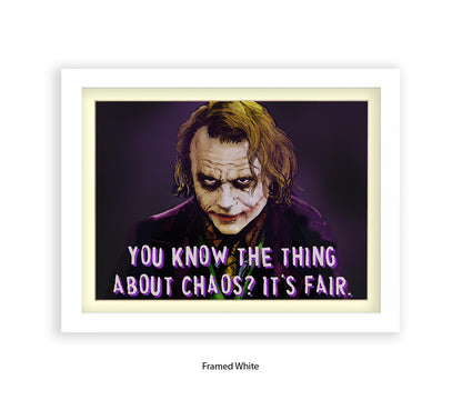 Joker Chaos Heath Ledger - H Dan Avenell Art Print