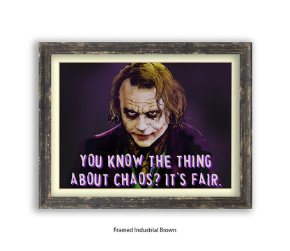 Joker Chaos Heath Ledger - H Dan Avenell Art Print