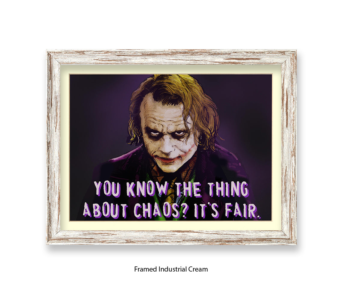 Joker Chaos Heath Ledger - H Dan Avenell Art Print