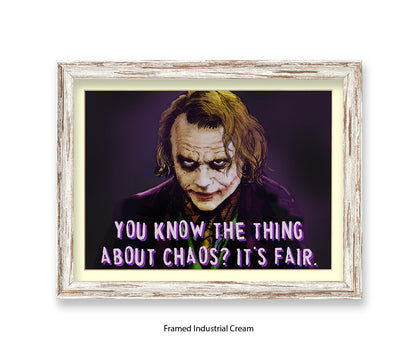 Joker Chaos Heath Ledger - H Dan Avenell Art Print